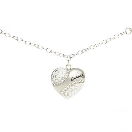 Coach Love Heart White Necklaces ALM